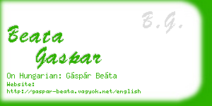 beata gaspar business card