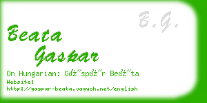 beata gaspar business card